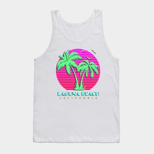 Laguna Beach California Palm Trees Sunset Tank Top